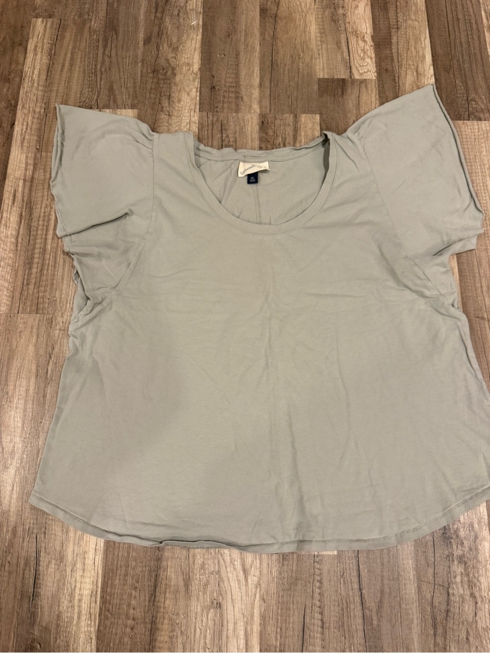 Light Sage Flutter Sleeve Women's Top